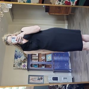 The Look Randolph Duke Black Dress Dual Neckline Ruffled or Plain Size 12